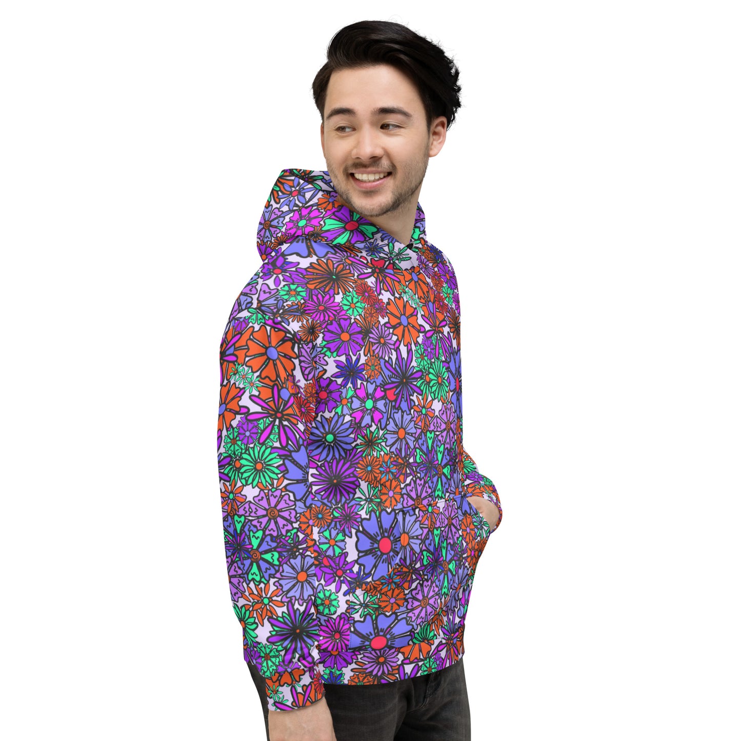 Forbidden Flower {Purple} | All-Over Print  Fleece Bunny Hug Hoodie Totes Chill Loose Fit Unisex [Sizes 2XS-6X] [FREE SHIPPING]