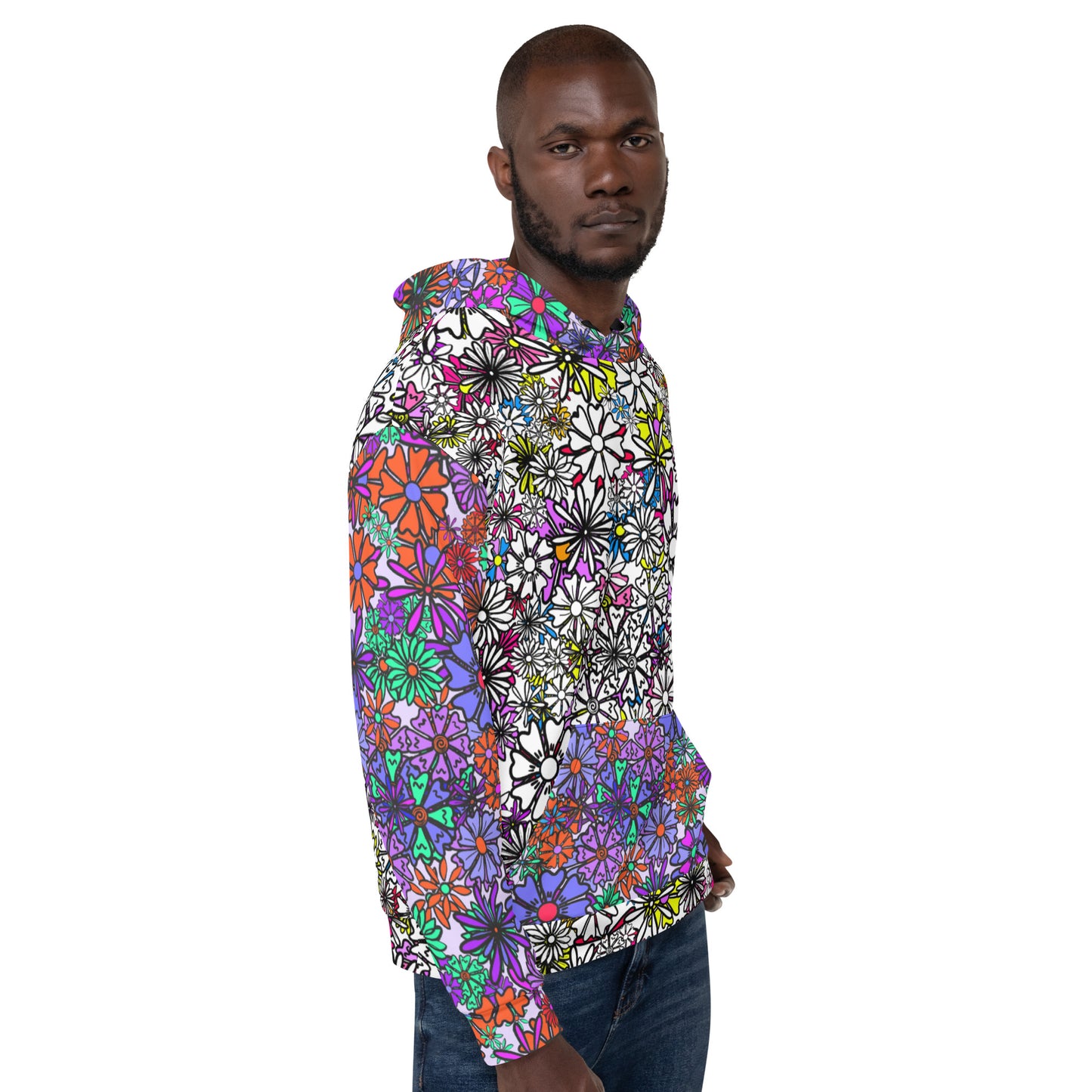 Forbidden Flower {WHITE/PURPLE} | All-Over Print  Fleece Bunny Hug Hoodie Totes Chill Loose Fit Unisex [Sizes 2XS-6X] [FREE SHIPPING]