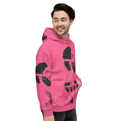 Gag (Brink Pink) | All-Over Print Fleece Bunny Hug Hoodie Totes Chill [Sizes 2XS-6XL] [FREE SHIPPING] The Butters Apparel X BYGKYD