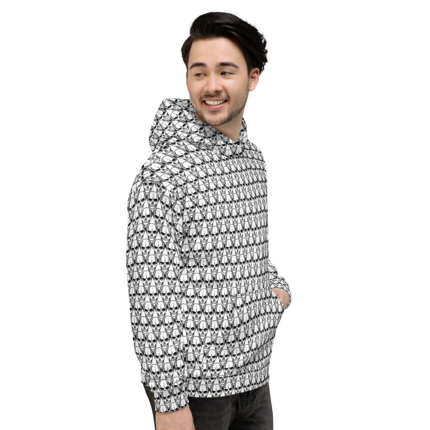 Earnest Bones (White) | All-Over Print Fleece Bunny Hug Hoodie Totes Chill [Sizes 2XS-6XL] [FREE SHIPPING]