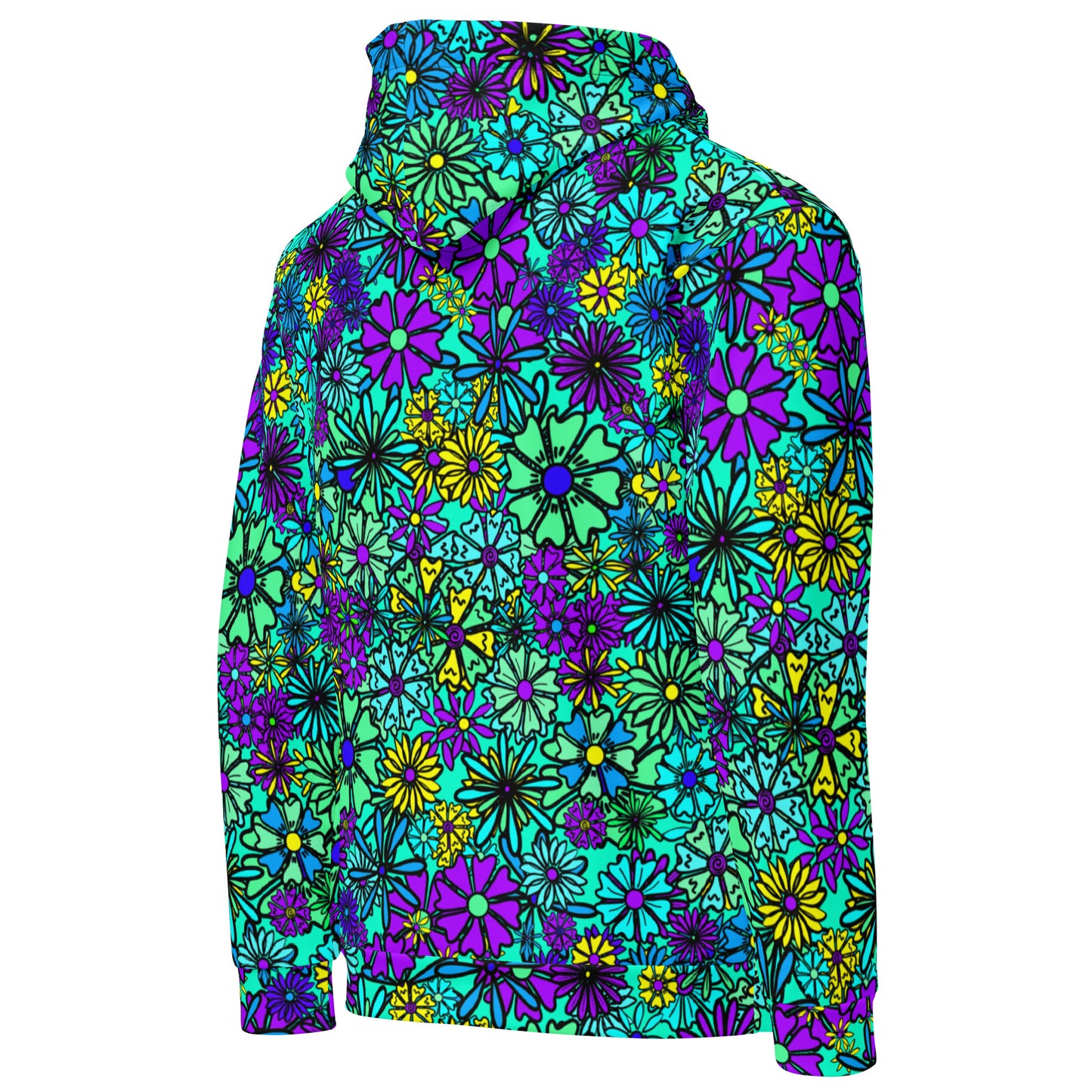 Forbidden Flower {BLUE} | All-Over Print  Fleece Bunny Hug Hoodie Totes Chill Loose Fit Unisex [Sizes 2XS-6X] [FREE SHIPPING]