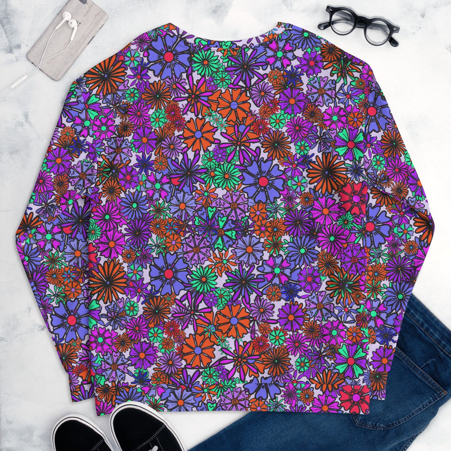 Forbidden Flower {Original Purple} - Extra Comfy Sweatshirt w Fleece Inside (Sizes 2X-6X) [FREE SHIPPING]