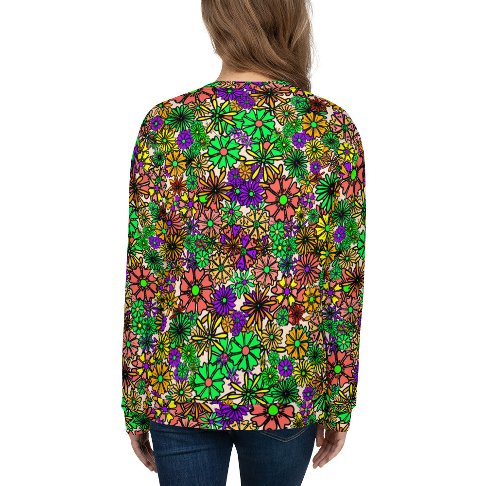 Forbidden Flower {Green} - Extra Comfy Sweatshirt w Fleece Inside (Sizes 2X-6X) [FREE SHIPPING]