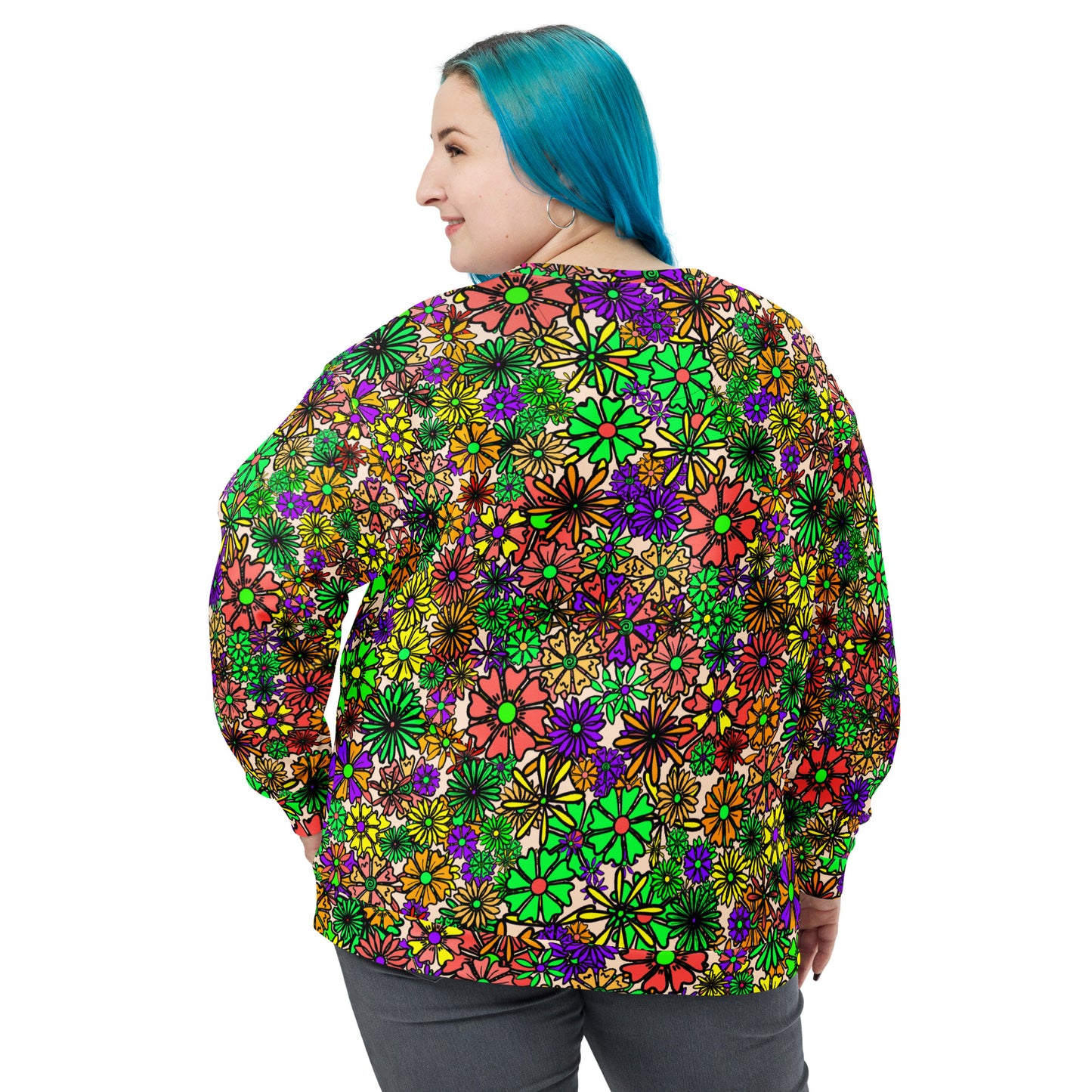 Forbidden Flower {Green} - Extra Comfy Sweatshirt w Fleece Inside (Sizes 2X-6X) [FREE SHIPPING]