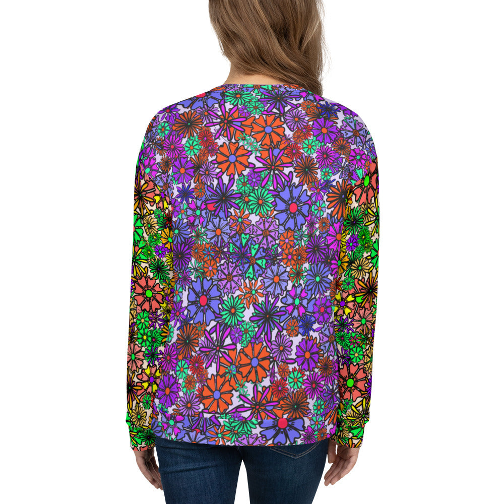 Forbidden Flower {Purple/Green} - Extra Comfy Sweatshirt w Fleece Inside (Sizes 2X-6X) [FREE SHIPPING]