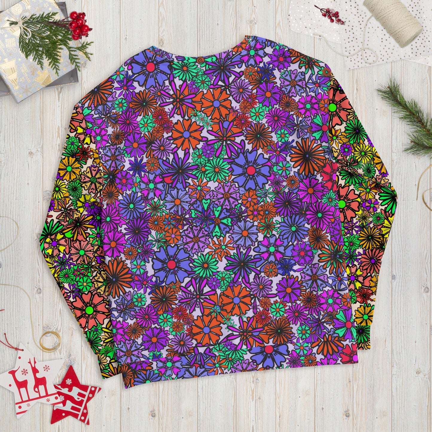 Forbidden Flower {Purple/Green} - Extra Comfy Sweatshirt w Fleece Inside (Sizes 2X-6X) [FREE SHIPPING]