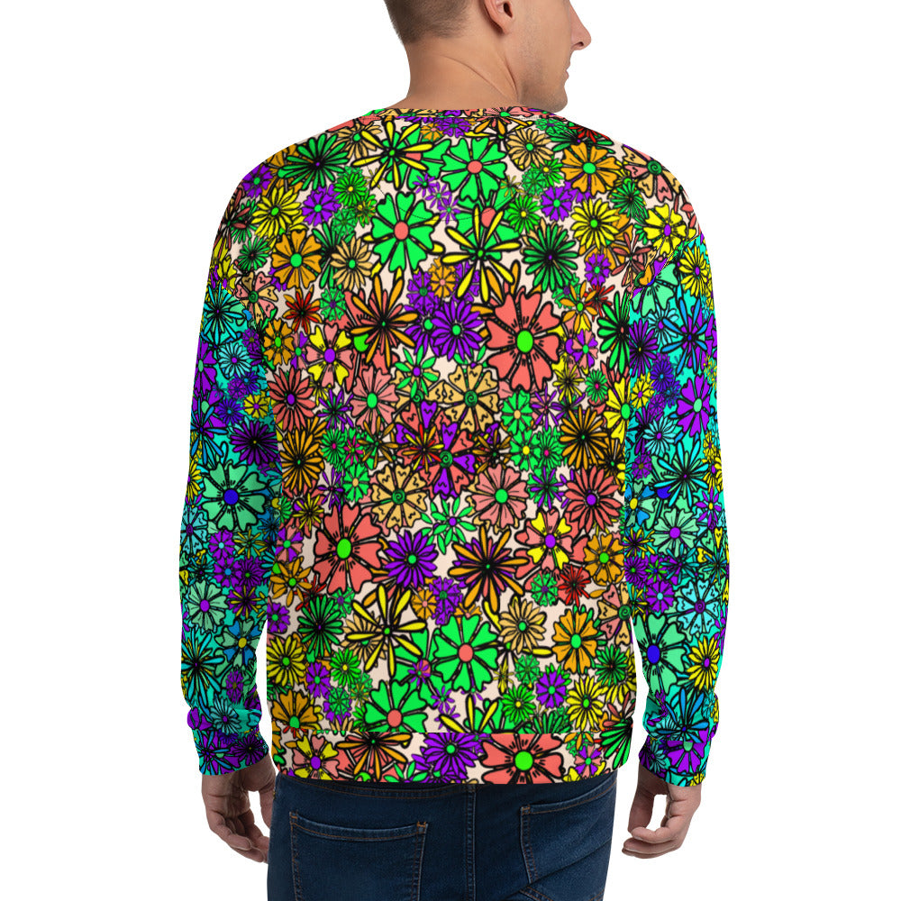 Forbidden Flower {Blue/Green} - Extra Comfy Sweatshirt w Fleece Inside (Sizes 2X-6X)