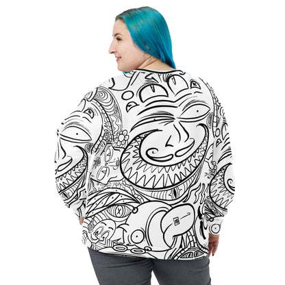 Psychadelia {White} - Extra Comfy Sweatshirt w Fleece Inside (Sizes 2X-6X) [FREE SHIPPING]