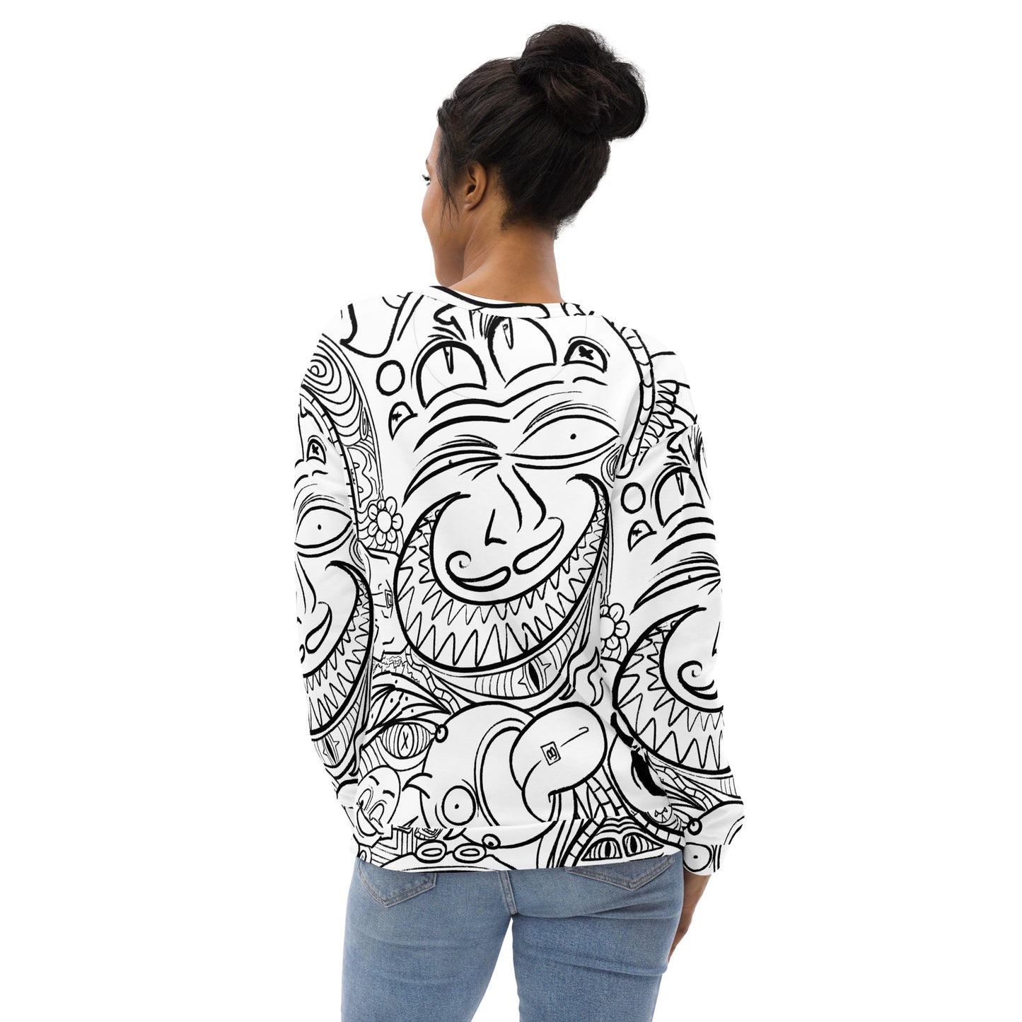 Psychadelia {White} - Extra Comfy Sweatshirt w Fleece Inside (Sizes 2X-6X) [FREE SHIPPING]