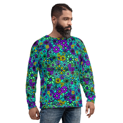 Forbidden Flower {Blue} - Extra Comfy Sweatshirt w Fleece Inside (Sizes 2X-6X)