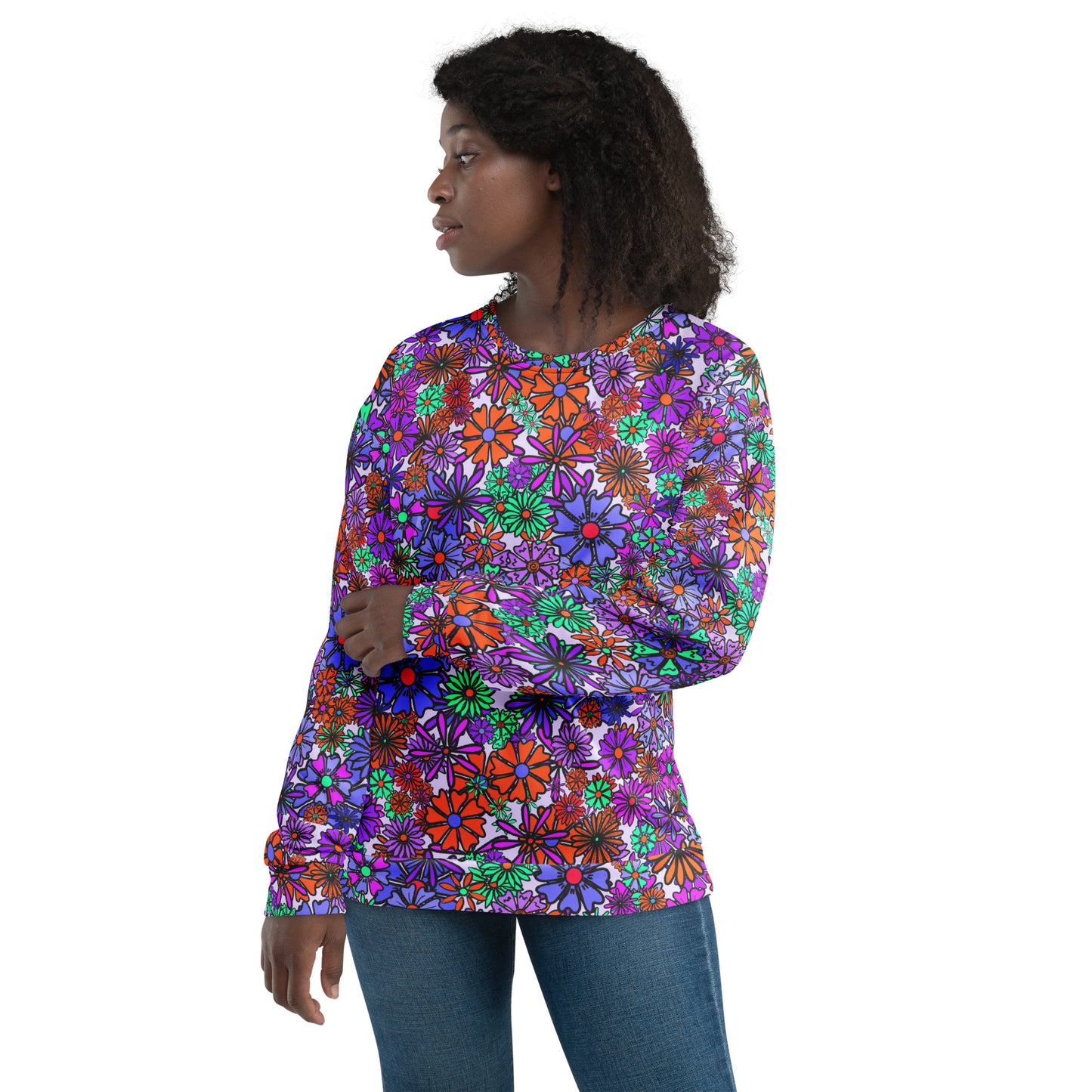 Forbidden Flower {Original Purple} - Extra Comfy Sweatshirt w Fleece Inside (Sizes 2X-6X) [FREE SHIPPING]