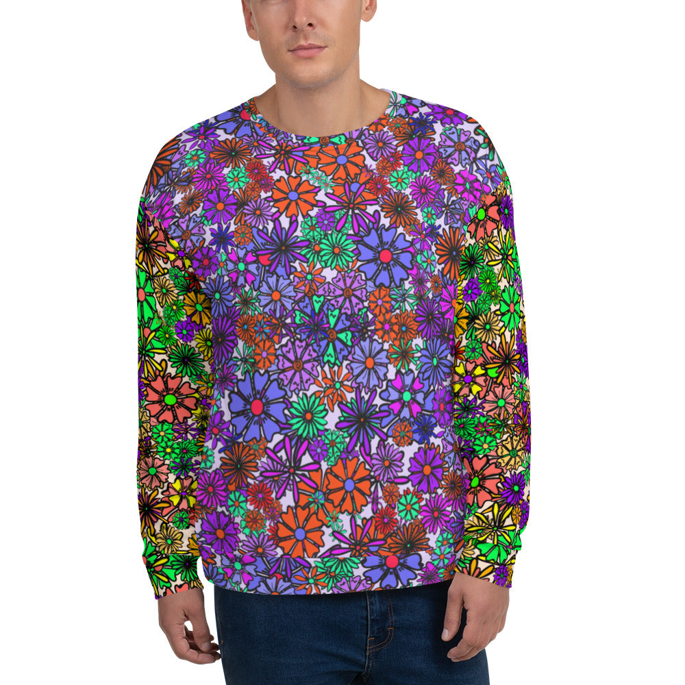 Forbidden Flower {Purple/Green} - Extra Comfy Sweatshirt w Fleece Inside (Sizes 2X-6X) [FREE SHIPPING]