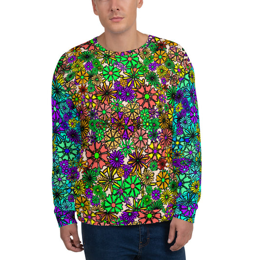 Forbidden Flower {Blue/Green} - Extra Comfy Sweatshirt w Fleece Inside (Sizes 2X-6X)