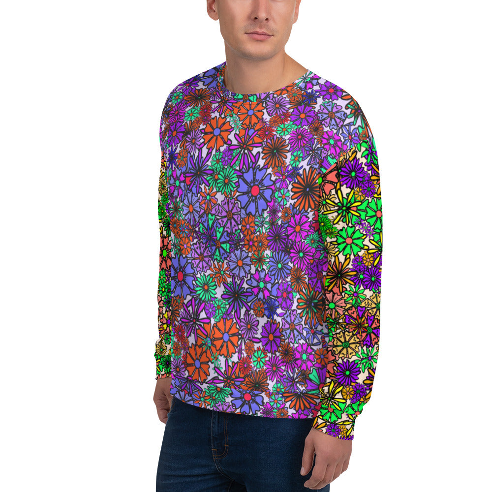 Forbidden Flower {Purple/Green} - Extra Comfy Sweatshirt w Fleece Inside (Sizes 2X-6X) [FREE SHIPPING]