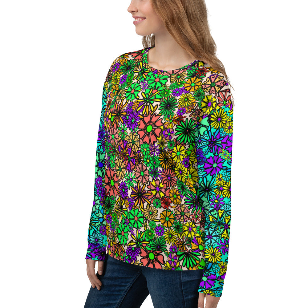 Forbidden Flower {Blue/Green} - Extra Comfy Sweatshirt w Fleece Inside (Sizes 2X-6X)