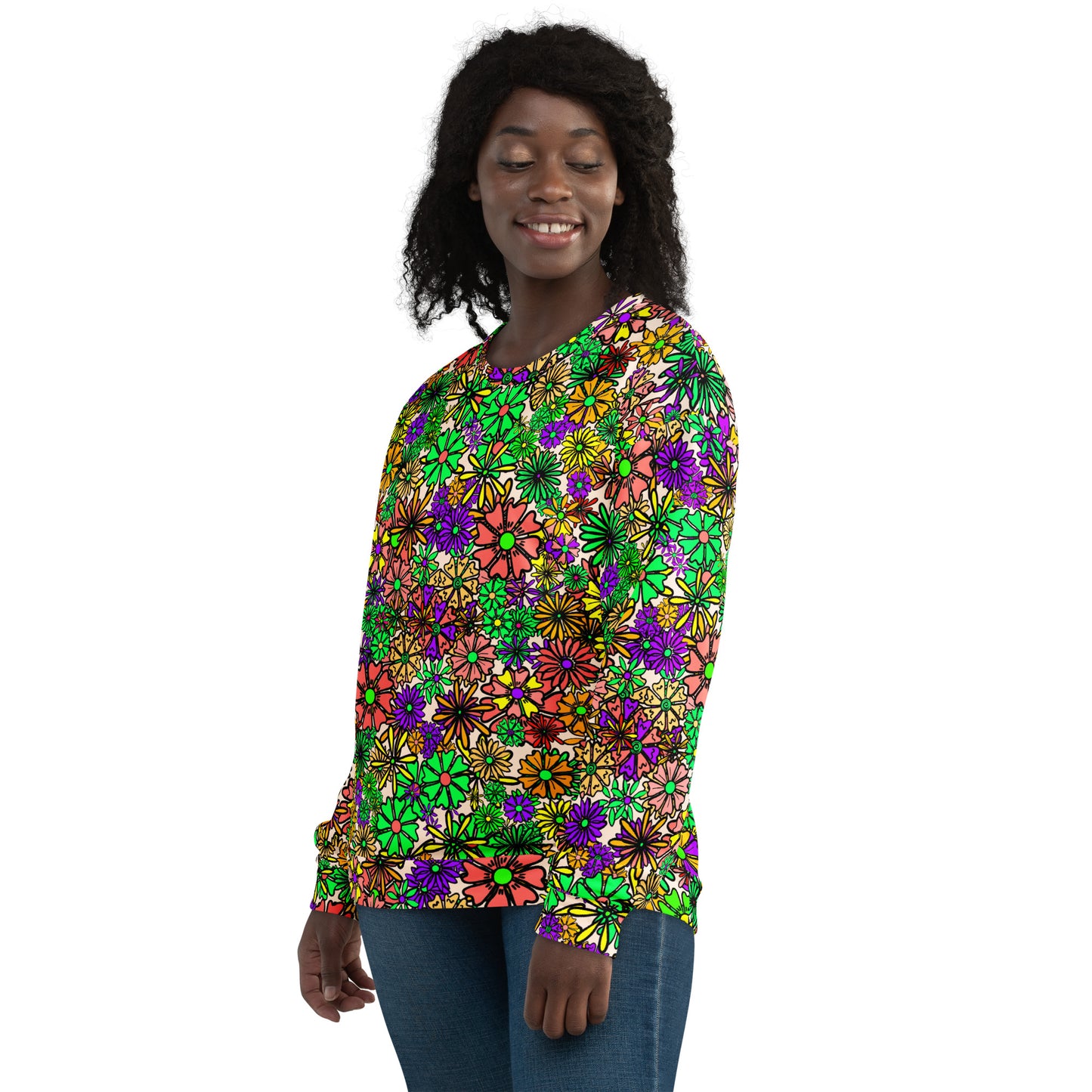 Forbidden Flower {Green} - Extra Comfy Sweatshirt w Fleece Inside (Sizes 2X-6X) [FREE SHIPPING]