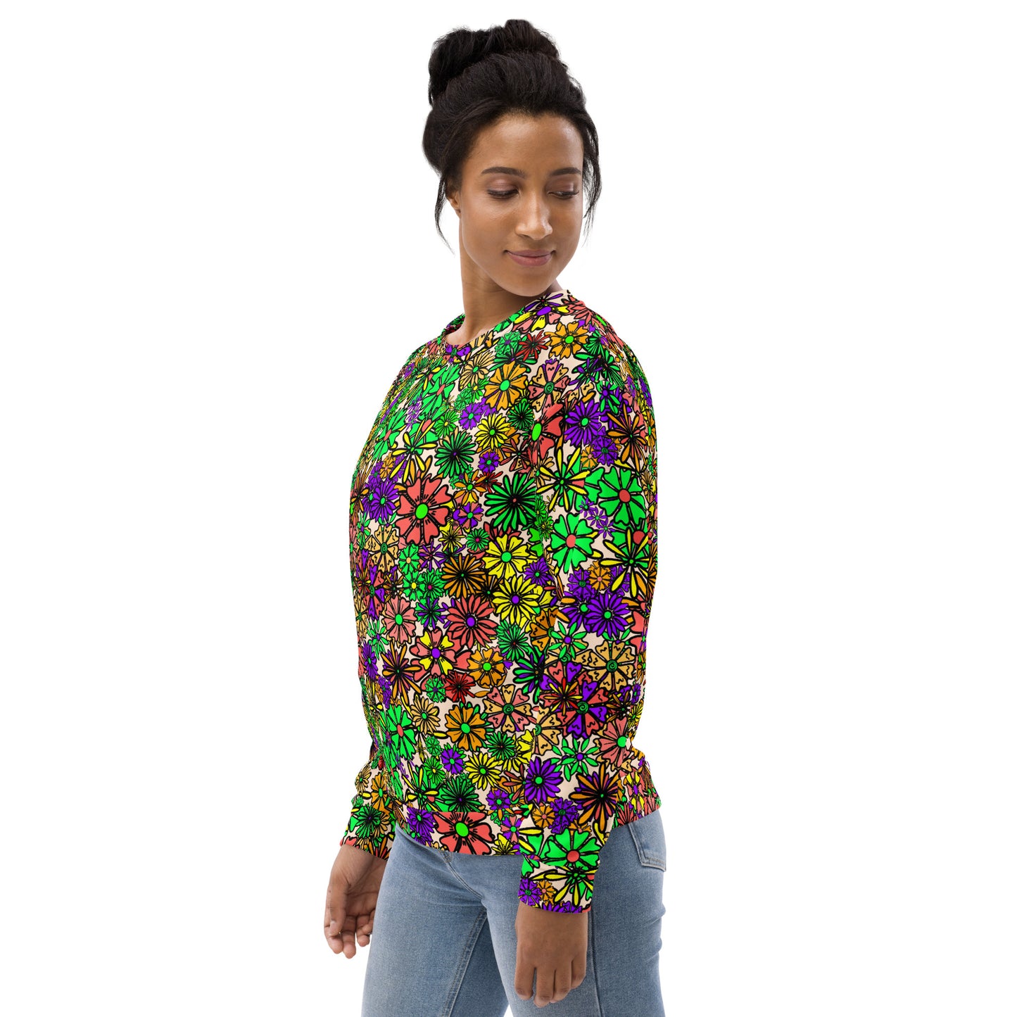 Forbidden Flower {Green} - Extra Comfy Sweatshirt w Fleece Inside (Sizes 2X-6X) [FREE SHIPPING]