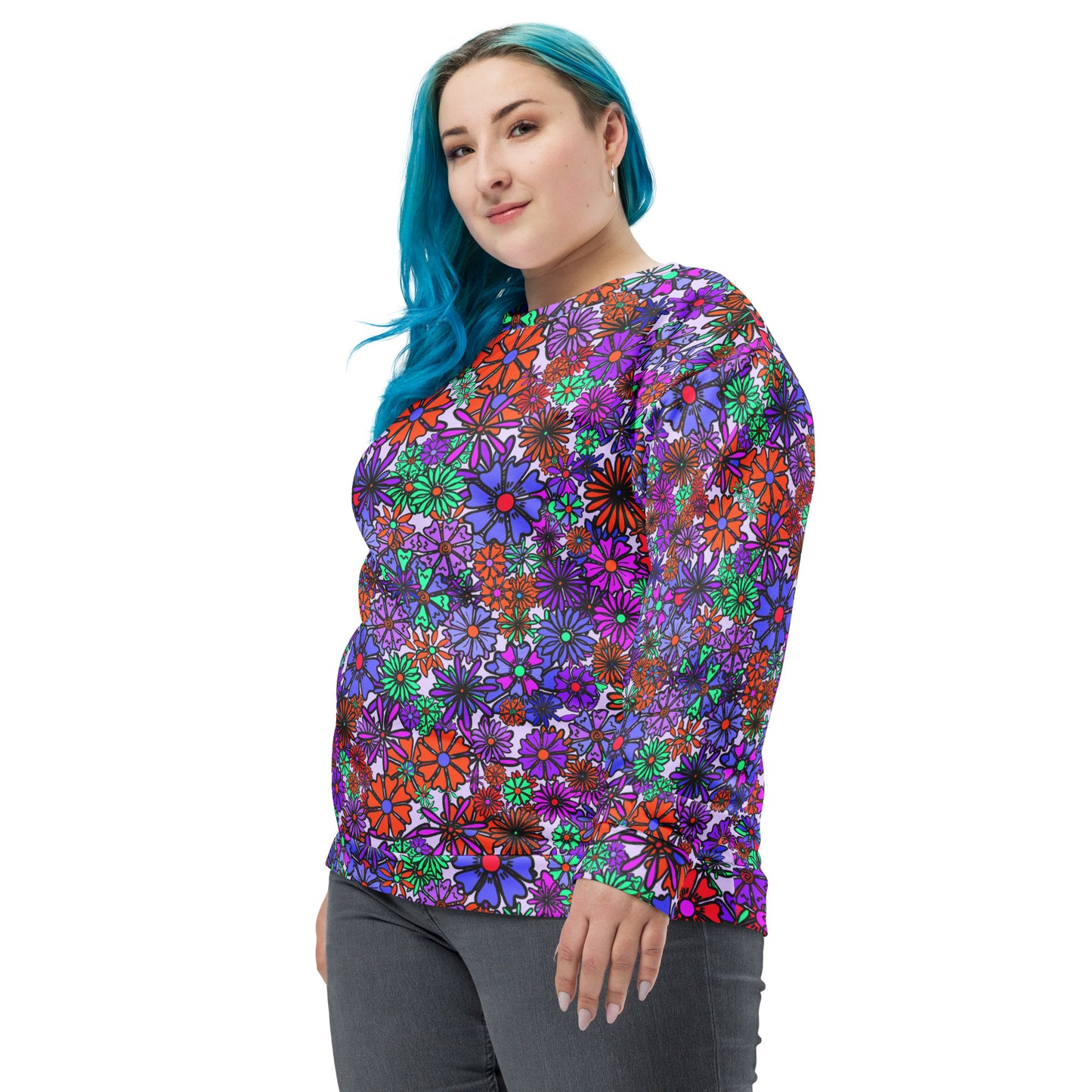 Forbidden Flower {Original Purple} - Extra Comfy Sweatshirt w Fleece Inside (Sizes 2X-6X) [FREE SHIPPING]