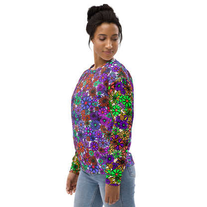 Forbidden Flower {Purple/Green} - Extra Comfy Sweatshirt w Fleece Inside (Sizes 2X-6X) [FREE SHIPPING]