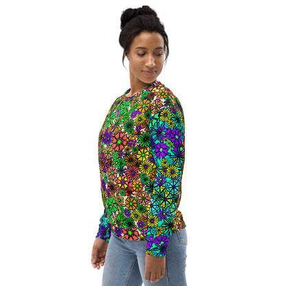 Forbidden Flower {Blue/Green} - Extra Comfy Sweatshirt w Fleece Inside (Sizes 2X-6X)