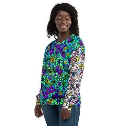 Forbidden Flower {Blue/White} - Extra Comfy Sweatshirt w Fleece Inside (Sizes 2X-6X) [FREE SHIPPING]