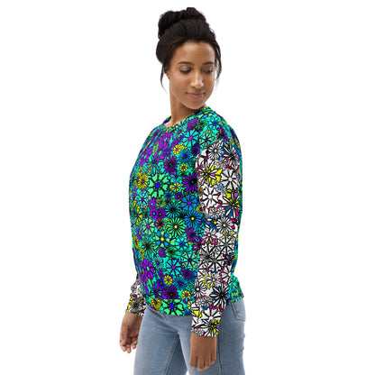 Forbidden Flower {Blue/White} - Extra Comfy Sweatshirt w Fleece Inside (Sizes 2X-6X) [FREE SHIPPING]