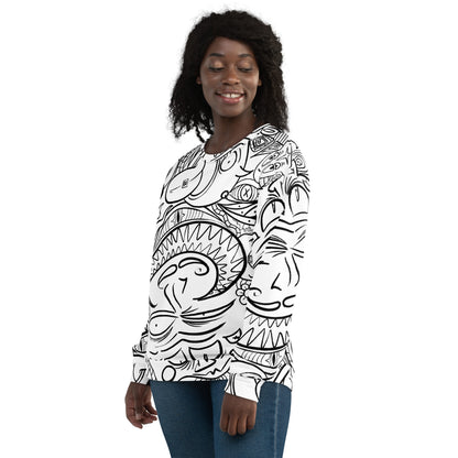 Psychadelia {White} - Extra Comfy Sweatshirt w Fleece Inside (Sizes 2X-6X) [FREE SHIPPING]