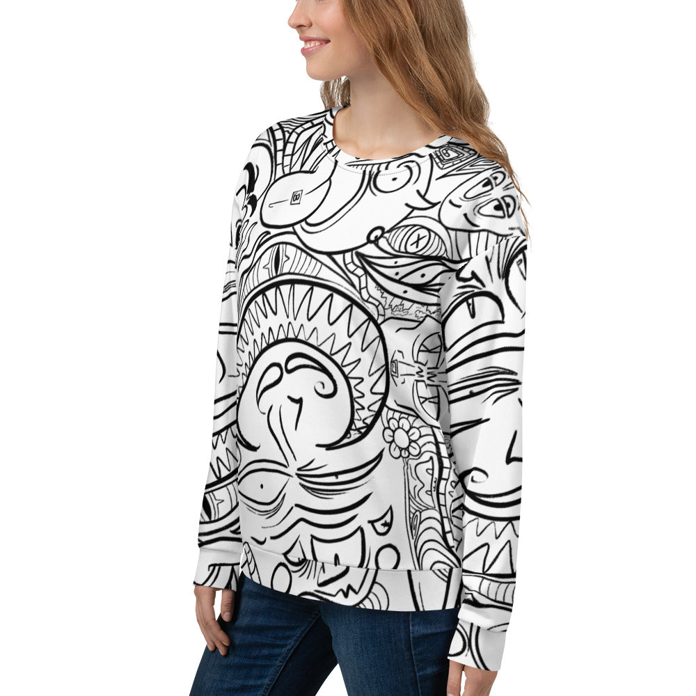 Psychadelia {White} - Extra Comfy Sweatshirt w Fleece Inside (Sizes 2X-6X) [FREE SHIPPING]