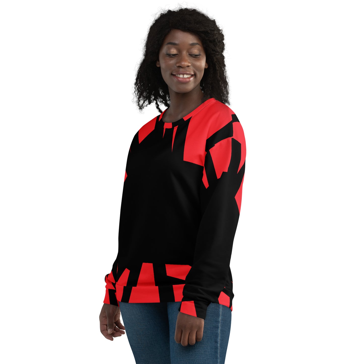 Shattered in Alizarin - Extra Comfy Sweatshirt w Fleece Inside (Sizes 2X-6X) [FREE SHIPPING]