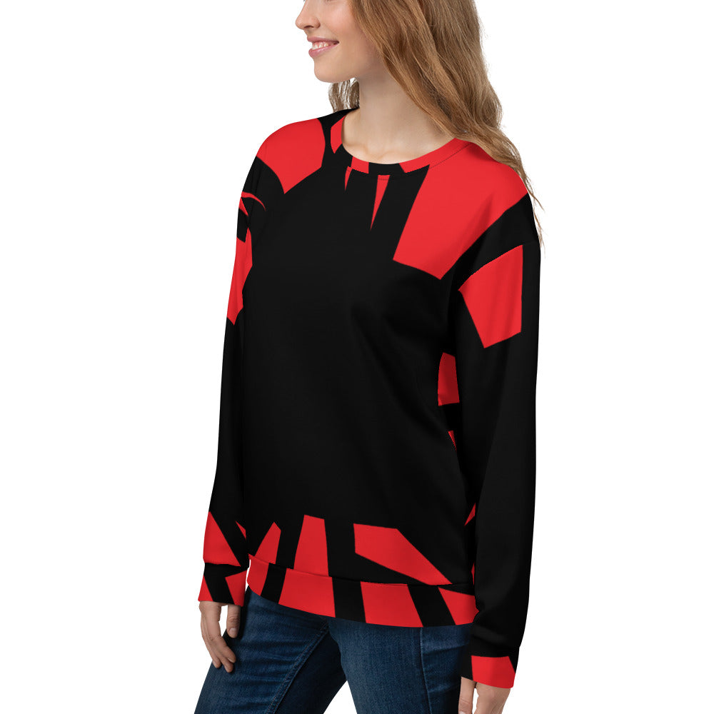 Shattered in Alizarin - Extra Comfy Sweatshirt w Fleece Inside (Sizes 2X-6X) [FREE SHIPPING]