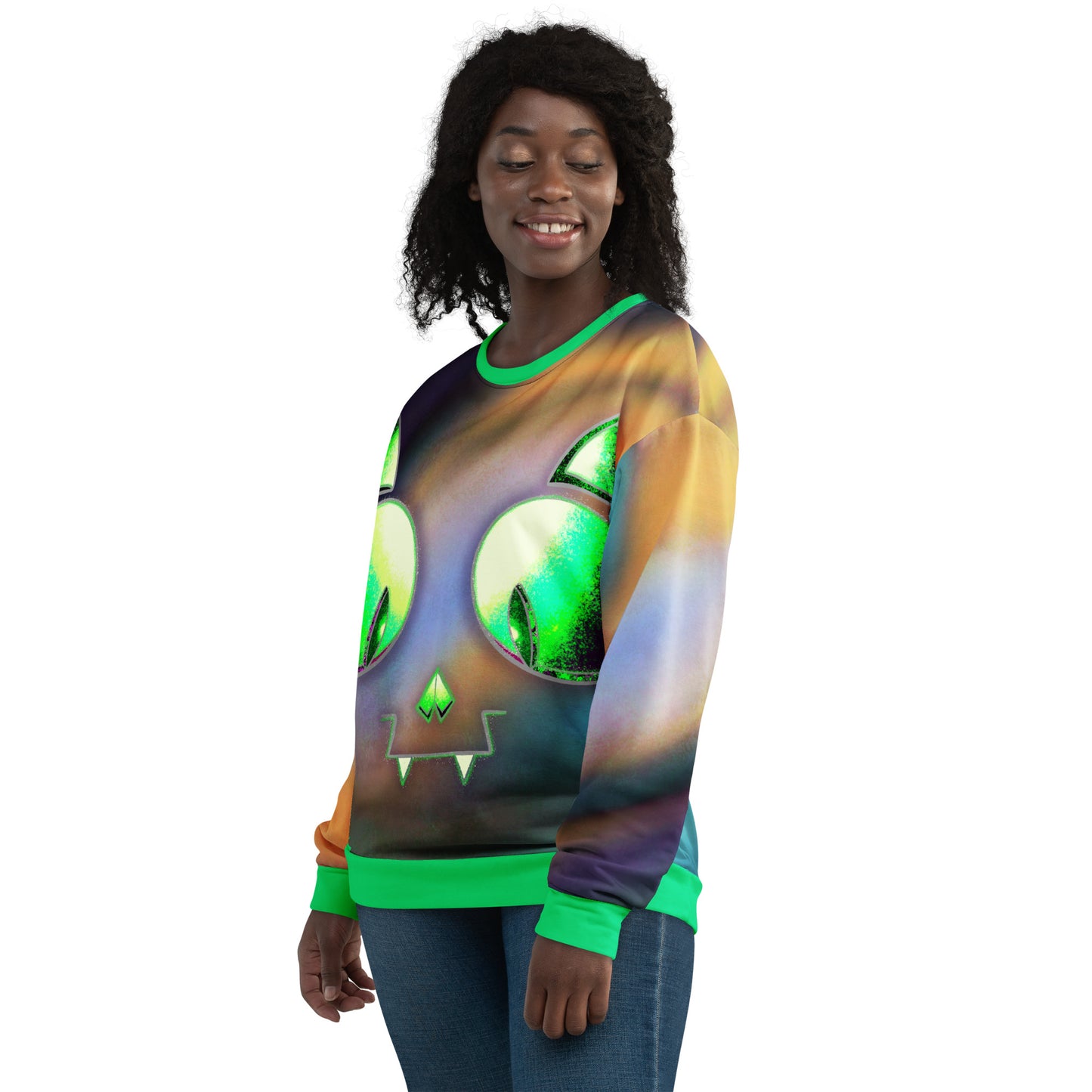 Skelecat - Extra Comfy Sweatshirt w Fleece Inside (Sizes 2X-6X) [FREE SHIPPING]