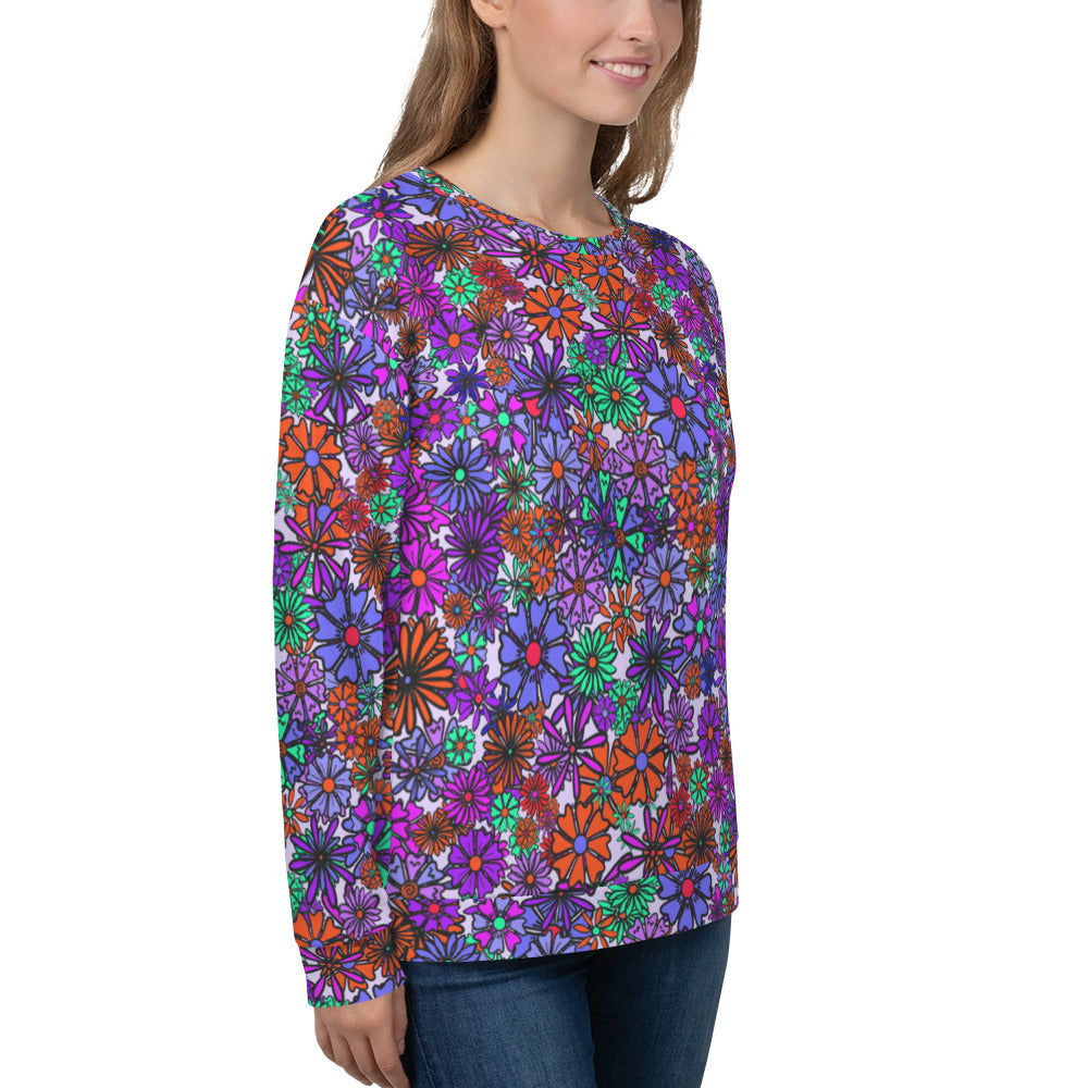 Forbidden Flower {Original Purple} - Extra Comfy Sweatshirt w Fleece Inside (Sizes 2X-6X) [FREE SHIPPING]