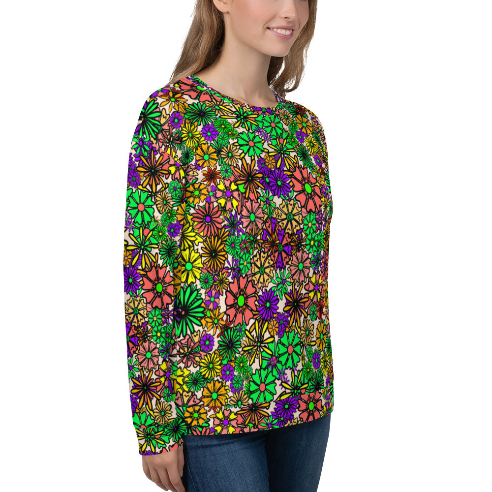 Forbidden Flower {Green} - Extra Comfy Sweatshirt w Fleece Inside (Sizes 2X-6X) [FREE SHIPPING]