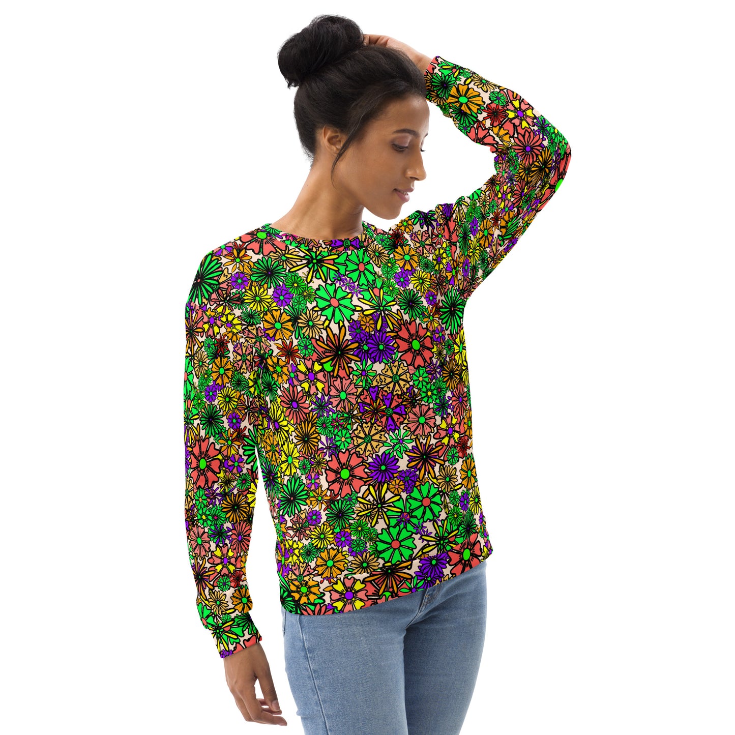 Forbidden Flower {Green} - Extra Comfy Sweatshirt w Fleece Inside (Sizes 2X-6X) [FREE SHIPPING]