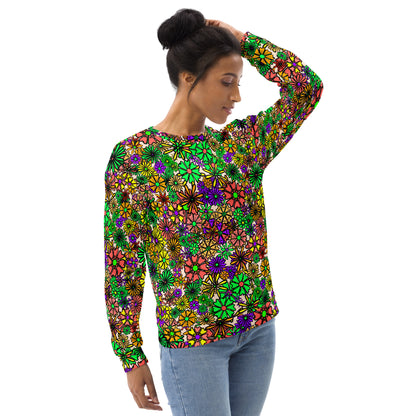 Forbidden Flower {Green} - Extra Comfy Sweatshirt w Fleece Inside (Sizes 2X-6X) [FREE SHIPPING]