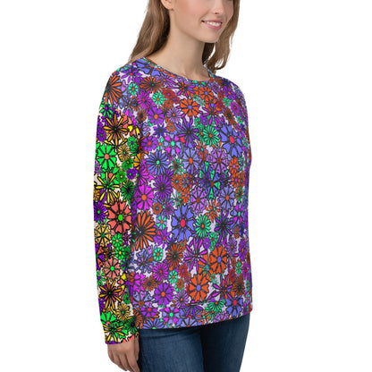 Forbidden Flower {Purple/Green} - Extra Comfy Sweatshirt w Fleece Inside (Sizes 2X-6X) [FREE SHIPPING]