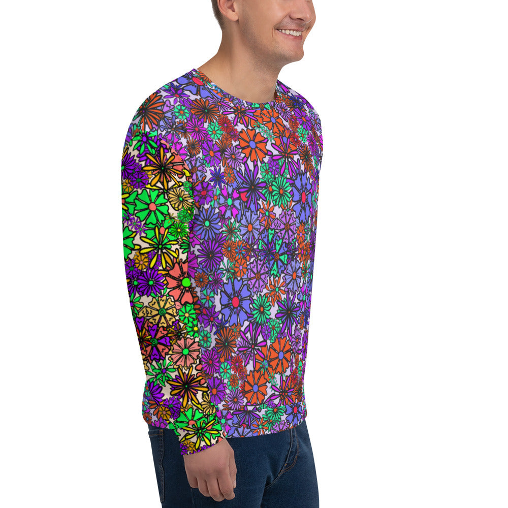 Forbidden Flower {Purple/Green} - Extra Comfy Sweatshirt w Fleece Inside (Sizes 2X-6X) [FREE SHIPPING]