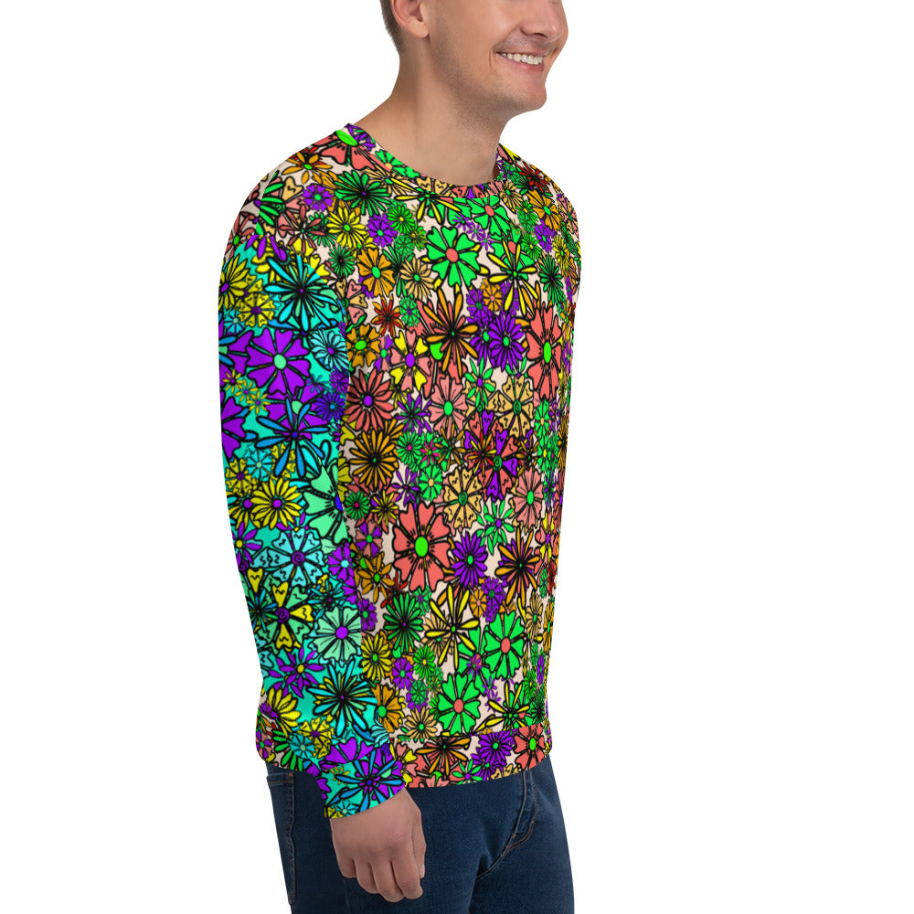 Forbidden Flower {Blue/Green} - Extra Comfy Sweatshirt w Fleece Inside (Sizes 2X-6X)