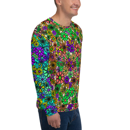 Forbidden Flower {Blue/Green} - Extra Comfy Sweatshirt w Fleece Inside (Sizes 2X-6X)