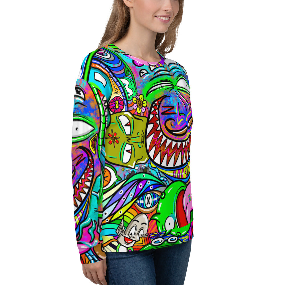 Psychadelia (FULL TRIP) - Extra Comfy Sweatshirt w Fleece Inside (Sizes 2X-6X) [FREE SHIPPING]