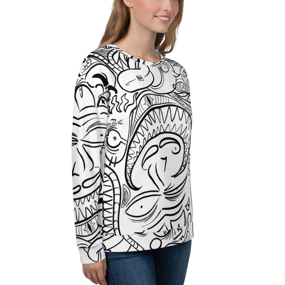 Psychadelia {White} - Extra Comfy Sweatshirt w Fleece Inside (Sizes 2X-6X) [FREE SHIPPING]