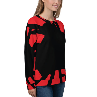 Shattered in Alizarin - Extra Comfy Sweatshirt w Fleece Inside (Sizes 2X-6X) [FREE SHIPPING]