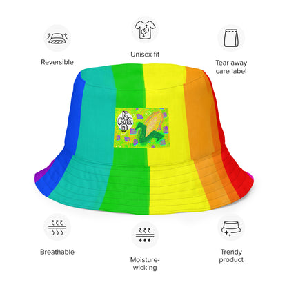 Feelin' Corny/Reclaim the Rainbow - All-Over Print Reversible bucket hat [Free Shipping]