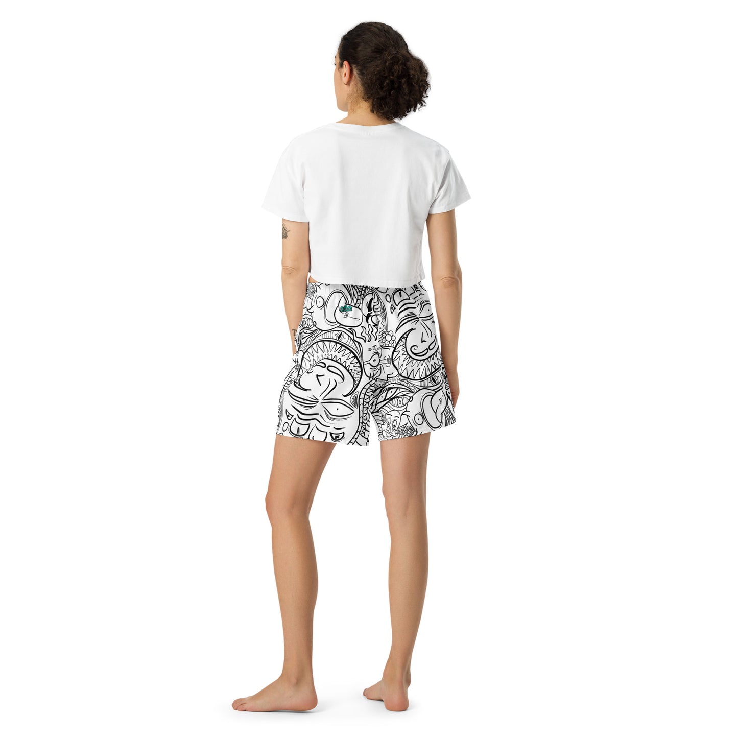 Psychadelia {WHITE} All-Over Print Unisex Athletic Long Shorts [Sizes 2XS-6XL] [FREE SHIPPING]