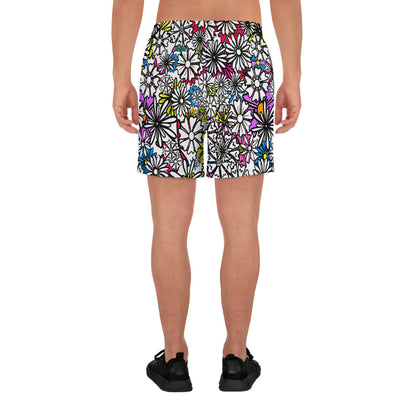 Forbidden Flower {WHITE} All-Over Print Unisex Athletic Long Shorts [Sizes 2XS-6XL] [FREE SHIPPING]