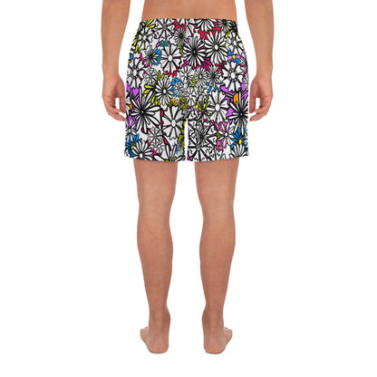 Forbidden Flower {WHITE} All-Over Print Unisex Athletic Long Shorts [Sizes 2XS-6XL] [FREE SHIPPING]