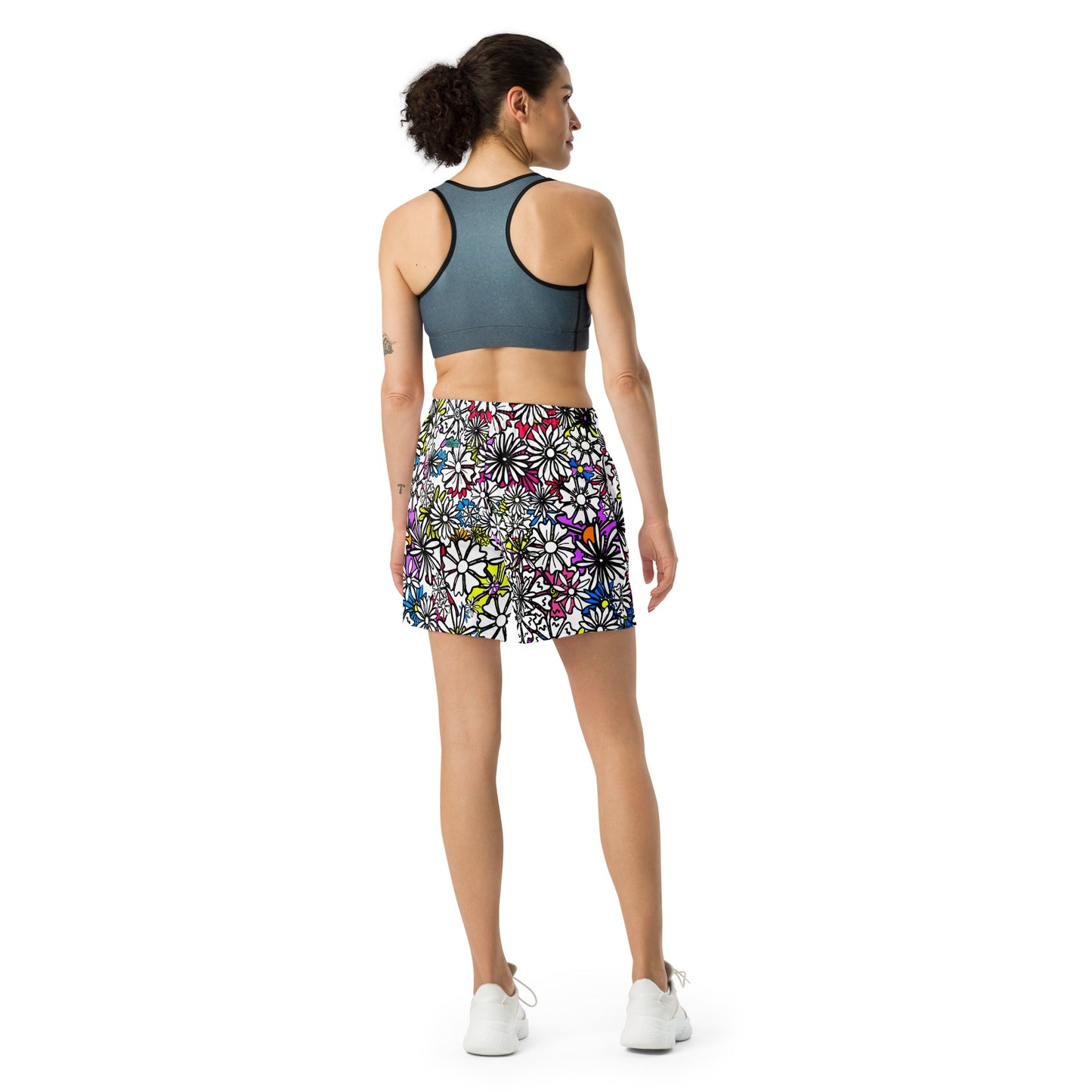 Forbidden Flower {WHITE} All-Over Print Unisex Athletic Long Shorts [Sizes 2XS-6XL] [FREE SHIPPING]