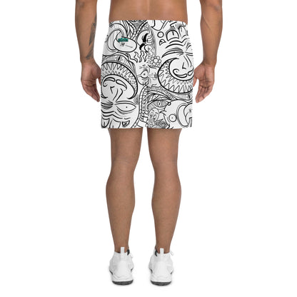 Psychadelia {WHITE} All-Over Print Unisex Athletic Long Shorts [Sizes 2XS-6XL] [FREE SHIPPING]