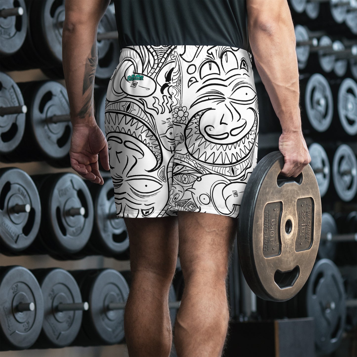 Psychadelia {WHITE} All-Over Print Unisex Athletic Long Shorts [Sizes 2XS-6XL] [FREE SHIPPING]