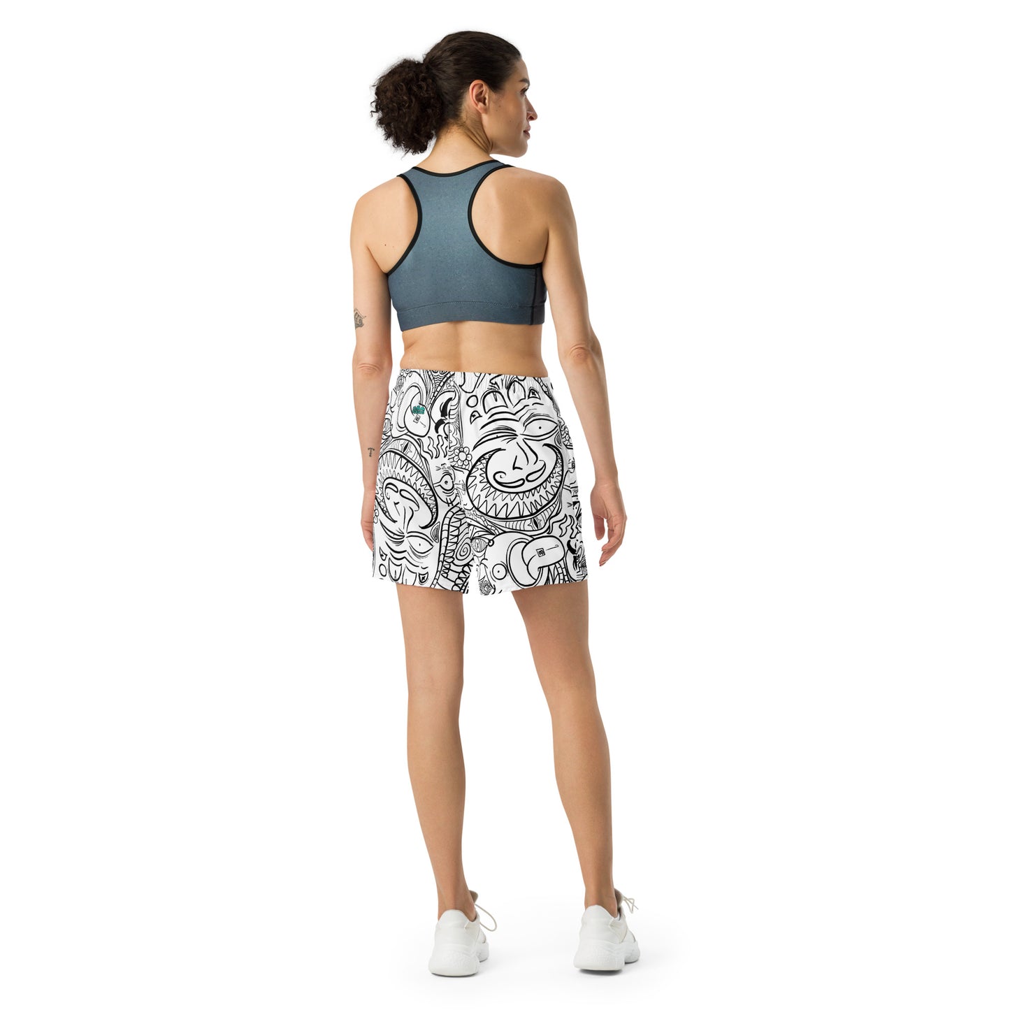 Psychadelia {WHITE} All-Over Print Unisex Athletic Long Shorts [Sizes 2XS-6XL] [FREE SHIPPING]